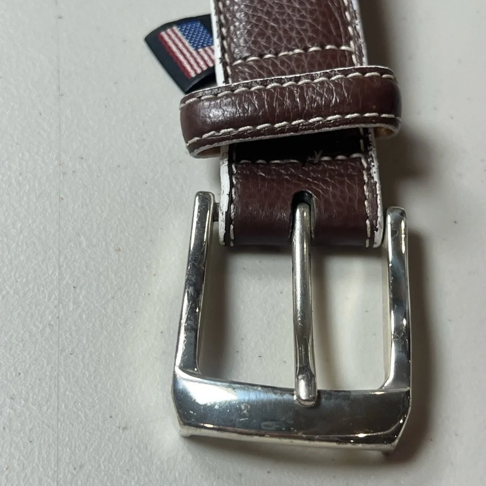 Brighton Hand Made in USA Men’s Size 44 Brown Leather Designer Belt Pebble